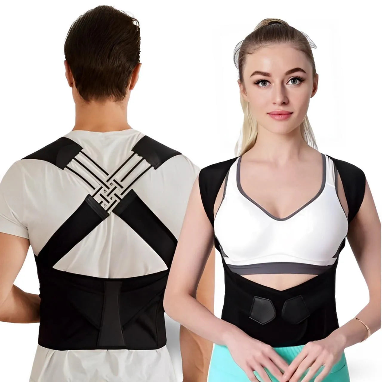 Shoulder and back posture correction with camel straps-Body Shape correction